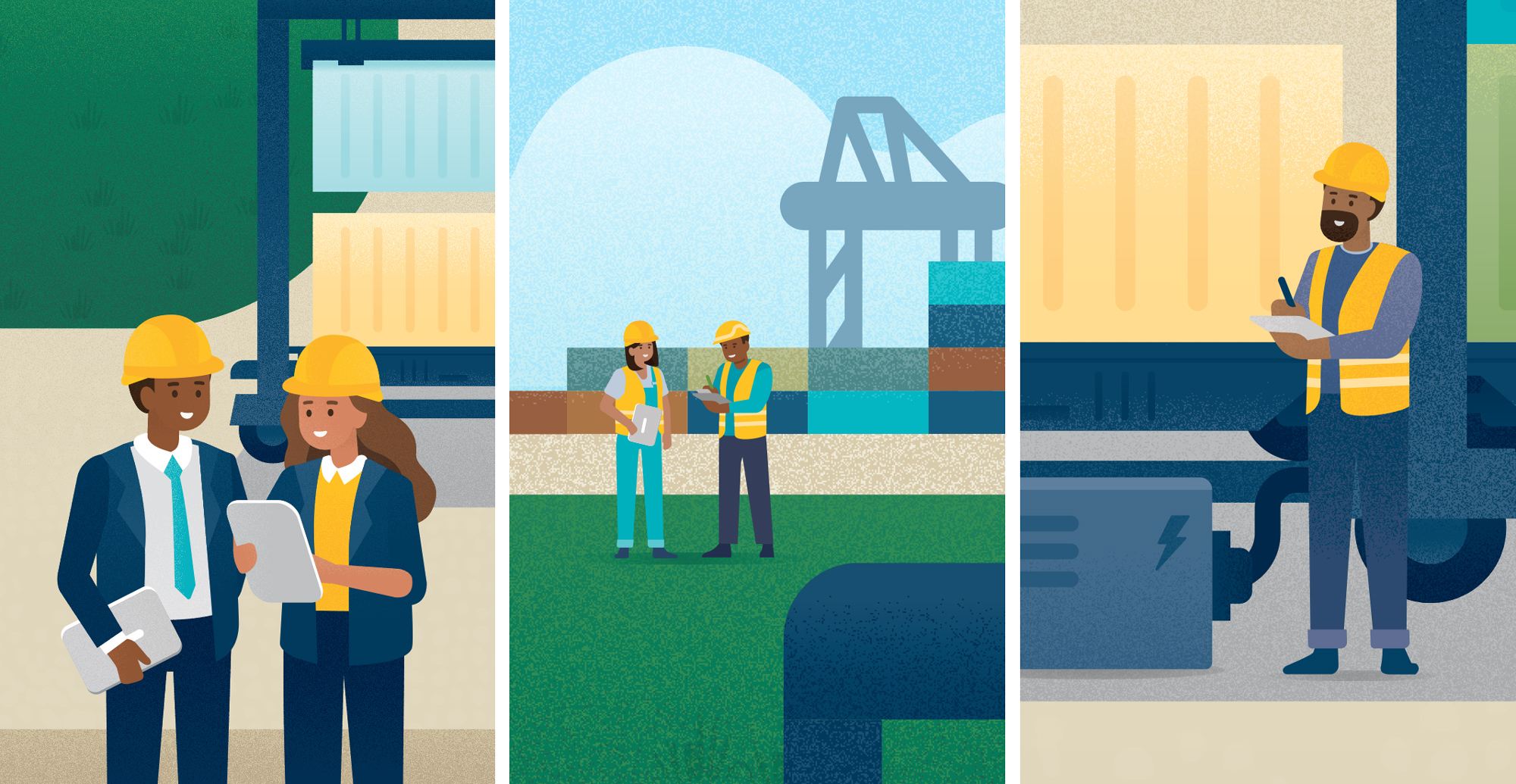 Port of Long Beach illustration details close up