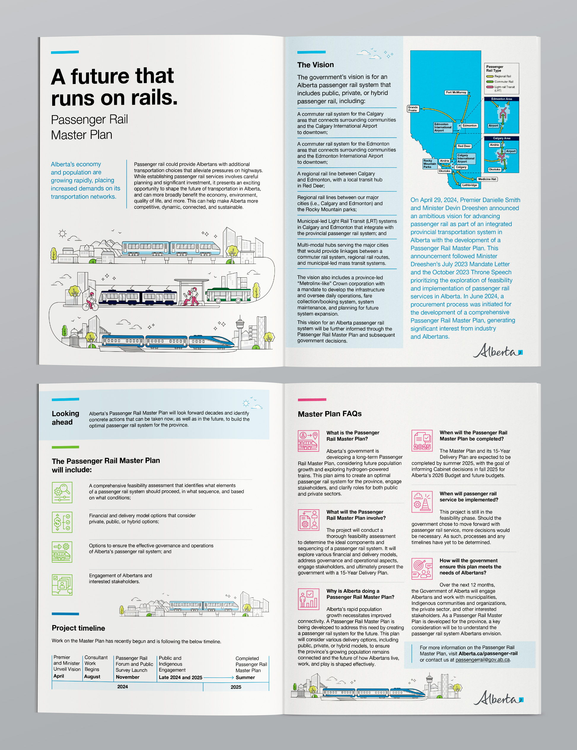 Alberta Passenger Rail Backgrounder Booklet Design