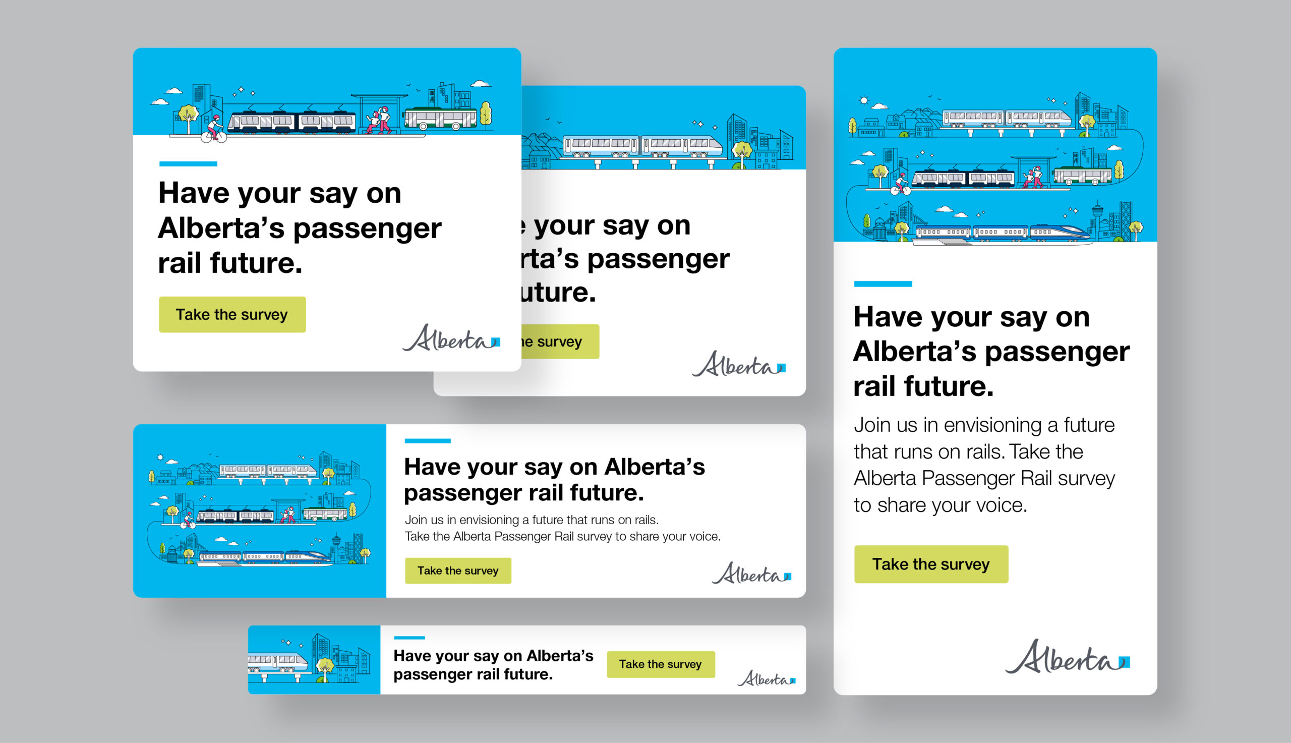 Alberta Passenger Rail Master Plan Digital Ad Layouts